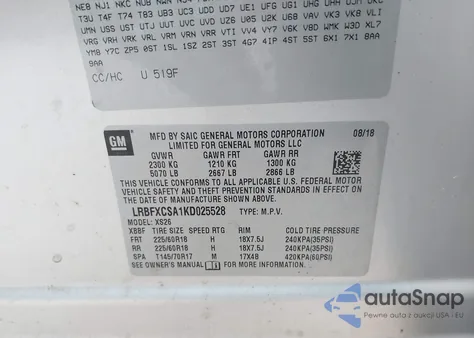 2019 Buick Envision Fwd Essence from USA, damaged, VIN LRBFXCSA1KD025528